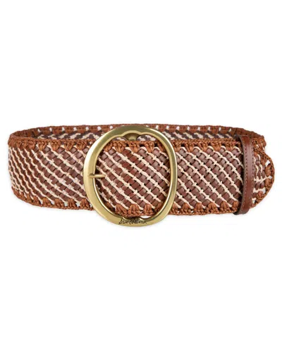 Sam Edelman Women's Raffia And Leather Woven Belt In Brown