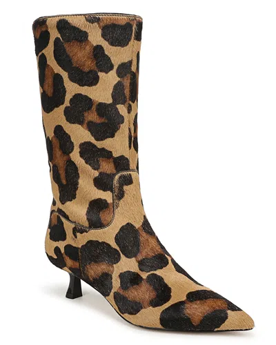Sam Edelman Women's Ramona Calf Hair Kitten Heel Mid Calf Boots In Animal Print