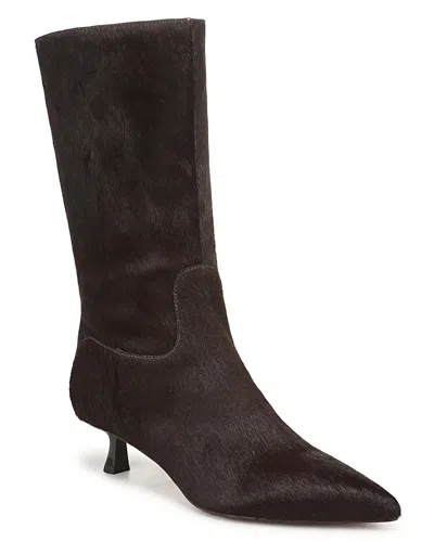 Sam Edelman Women's Ramona Calf Hair Kitten Heel Mid Calf Boots In Brown