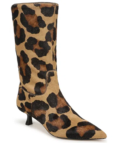 Sam Edelman Women's Ramona Pointed Toe Mid Calf Boots In Animal Print