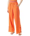 Sam Edelman Ramone Cutout Linen Blend Wide Leg Pants In Tigerlily