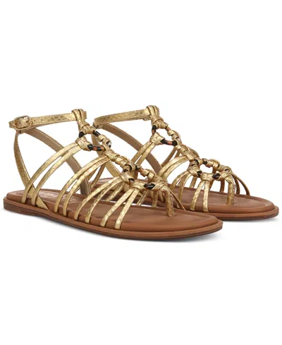 Sam Edelman Women's Raye Strappy Flat Sandals In Gold