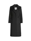 Sam Edelman Single Breasted Twill Reefer Coat In Black