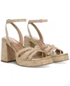 Sam Edelman Reese Platform Heel Sandal Sand Dune Raffia In Brown