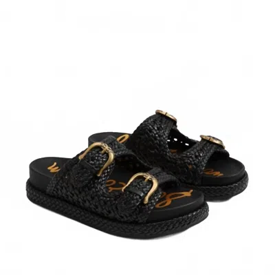 Sam Edelman Women's Reid Buckle Platform Sandal In Black Woven