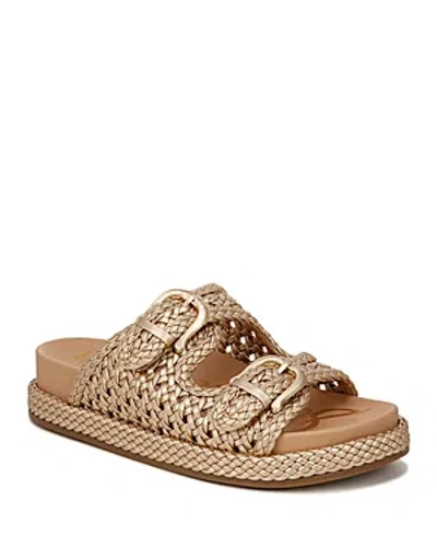 Sam Edelman Women's Reid Double Buckle Braided Slide Sandals In Beige