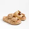 Sam Edelman Reina Braided Platform Sandal Beechwood Multi Raffia In Beige