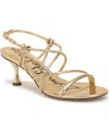 Sam Edelman Riana Strapy Heel Sandal Amber Gold Faux Leather In Gold