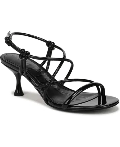 Sam Edelman Riana Strapy Heel Sandal Black Paten Leather