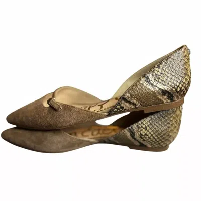 Sam Edelman Women's Rina Snake Print Suede Sandals In Brown Suede/snake Print Leather In Multi