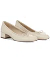 Sam Edelman Rosa Block Heel Ballet Modern Ivory Leather In Modern Ivory
