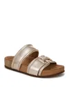 Sam Edelman Rowan Slide Footbed Sandal Gold Leaf Leather In Gold