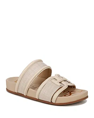 Sam Edelman Rowan Slide Sandal Linen Weave In Beige