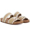 Sam Edelman Rowan Slide Sandals In Dark Natural,bright White