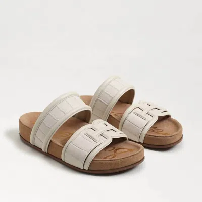 Sam Edelman Women's Rowan Slide Footbed Sandal In Modern Ivory Leather
