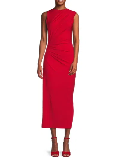 Sam Edelman Women's Ruched Midi Bodycon Dress In Red