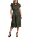 Sam Edelman Women's Ruffle Flutter-sleeve Midi Dress In Loden