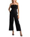 Sam Edelman Organza Trim Strapless Jumpsuit In Black