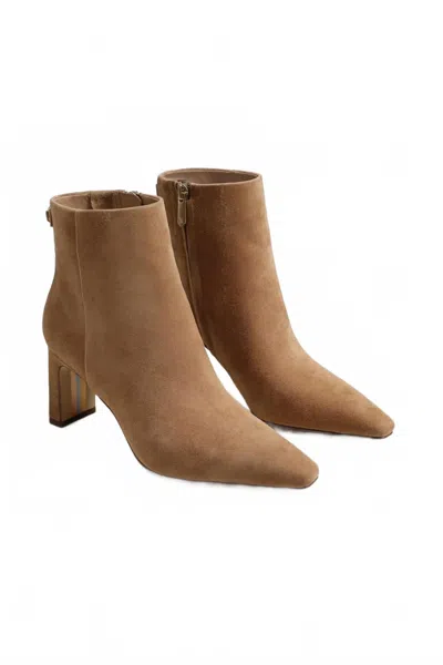 Sam Edelman Women's Saige Black Heel Ankle Boot In Tan Suede In Brown