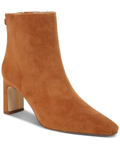 Sam Edelman Women's Saige Snip-toe Dress Booties In Frontier Brown Suede