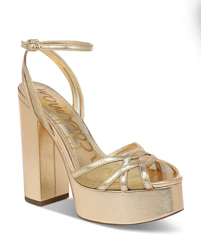 Sam Edelman Women's Sandy Block Heel Platform Sandals In Gold
