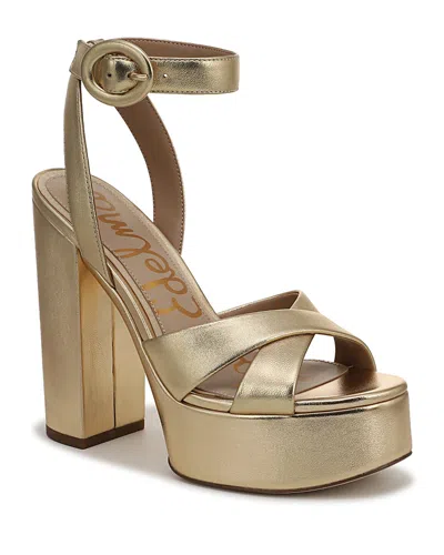 Sam Edelman Women's Savannah Leather Platform Sandals In Gold