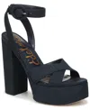 Sam Edelman Savannah Ankle Strap Platform Sandal In Blue