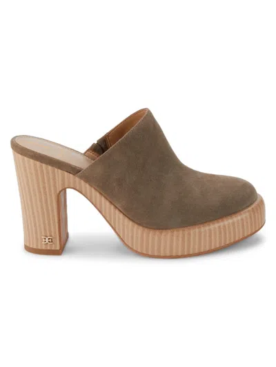 Sam Edelman Women's Shiloh Suede Clogs In Olive