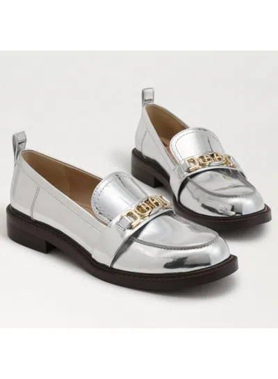Sam Edelman Women's Shiny Buckle Loafer In Silver