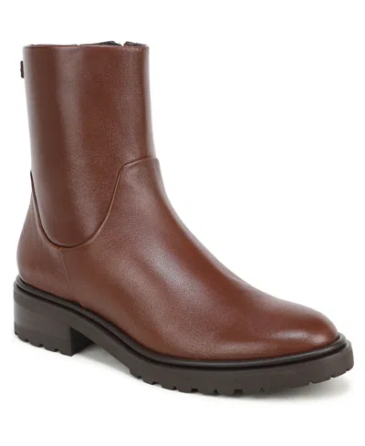 Sam Edelman Women's Sky Zip Short Block Heel Boots In Brown