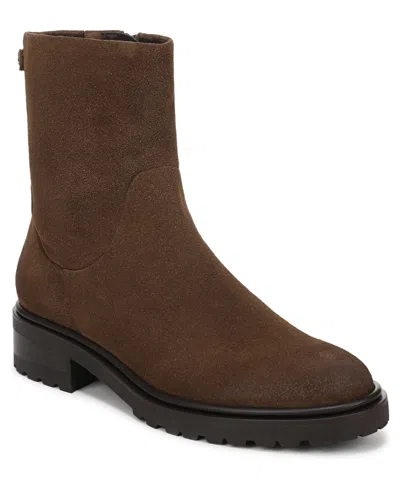 Sam Edelman Women's Sky Zip Short Block Heel Boots In Brown