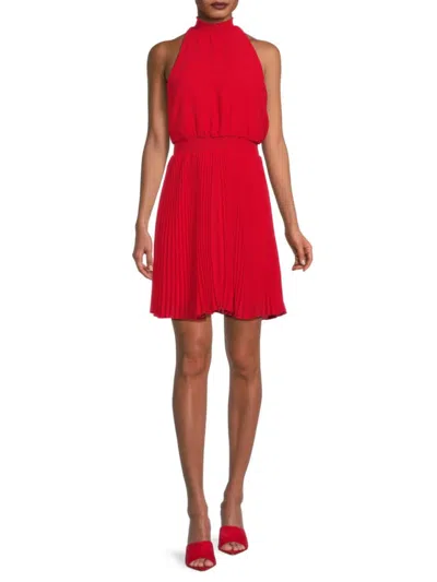 Sam Edelman Women's Smocked & Pleated Mini Dress In Red