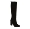 Sam Edelman Women's Suede Leather Knee-high Tall Pull On Boots In Black In Black