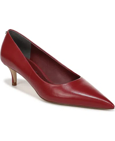 Sam Edelman Summer Pointed Toe Kitten Heel Pump In Red