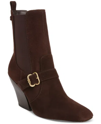 Sam Edelman Women's Suzette Buckled Western Dress Booties In Chocolate Brown