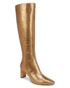 Sam Edelman Elia Wide Calf Knee High Boot Gold Snake Embossed Leather In Medallion
