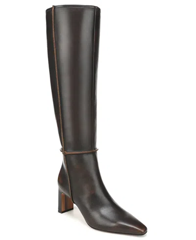 Sam Edelman Women's Sylvia Moto Zip Tall Boots In Washed Brown Leather