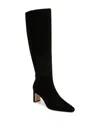 Sam Edelman Women's Sylvia Pointed Toe Mid Heel Tall Boots In Black Suede