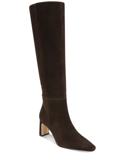 Sam Edelman Sylvia Womens Suede Tall Knee-high Boots In Brown