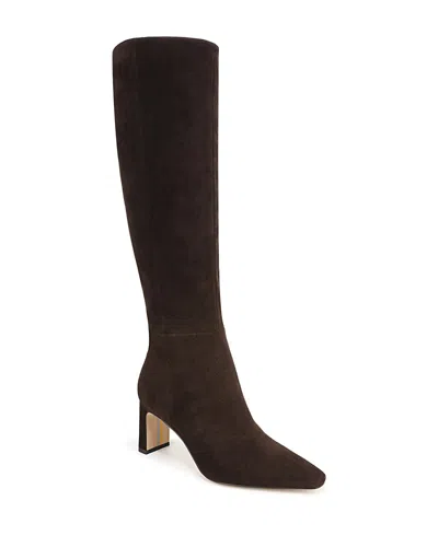 Sam Edelman Sylvia Womens Suede Tall Knee-high Boots In Brown