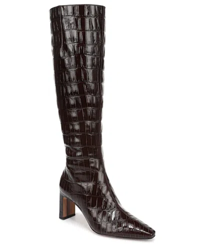 Sam Edelman Sylvia Snip-toe Knee-high Dress Boots In Brown