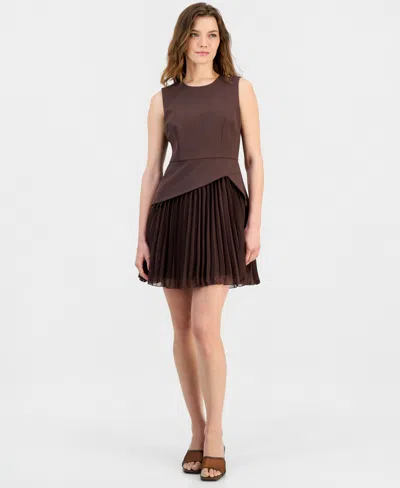 Sam Edelman Women's Tailored Crepe Pleated Dress In Animal Print