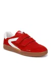 Sam Edelman Talia Velcro Sneaker Red Coral Leather In Red
