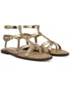 Sam Edelman Talya Sandal In Amber Gold Leather