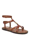 Sam Edelman Teeni Gladiator Sandal Cognac Brown Leather In Brown