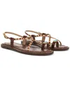 Sam Edelman Tenly Toe Loop Genuine Calf Hair Sandal In Beechwood Multi,burnt Brandy