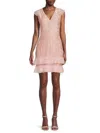 Sam Edelman Women's Tiered Lace Mini Dress In Blush