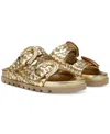 Sam Edelman Tiffanie Woven Two-strap Sandal In Bright Gold