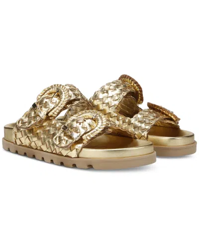 Sam Edelman Women's Tiffanie Slide Flat Sandals In Bright Gold