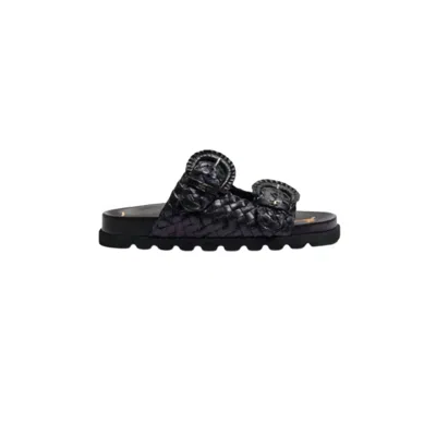 Sam Edelman Women's Tiffanie Slide Footbed Sandal In Black Woven In Multi